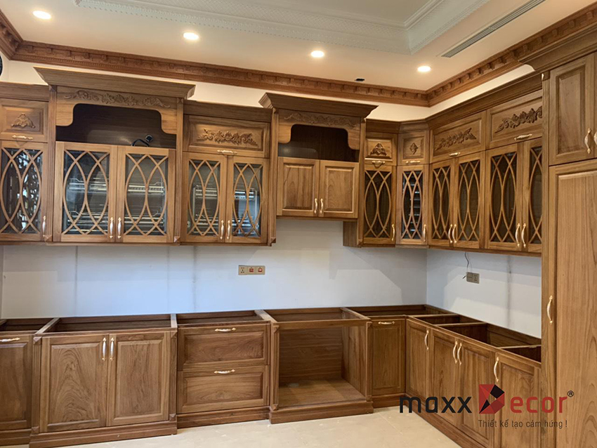 Báo giá tủ bếp gỗ gõ rẻ nhất hà Nội