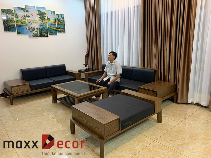 sofa gỗ tự nhiên sang trọng