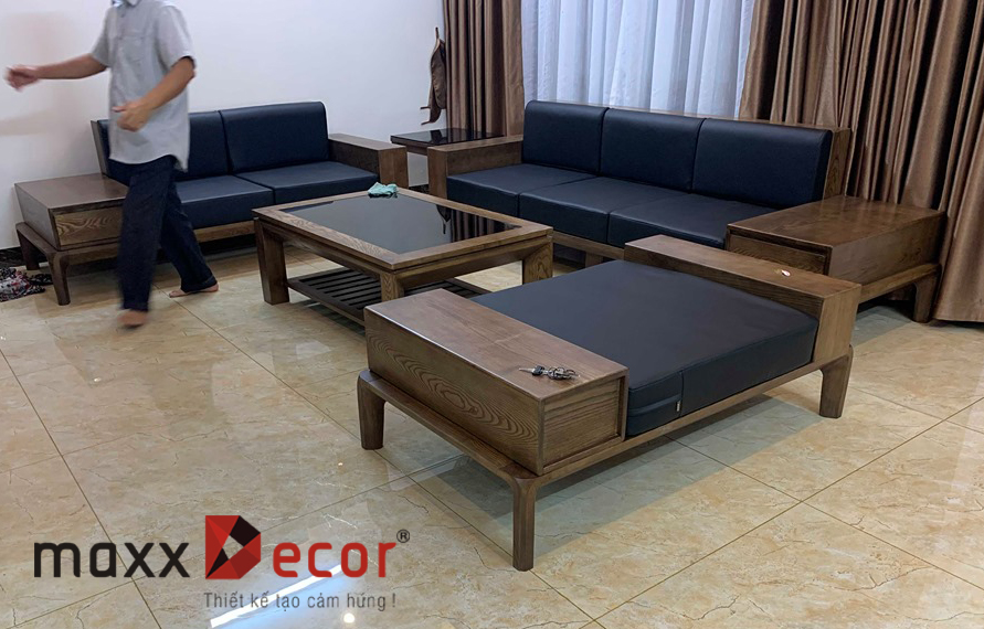 Mẫu sofa gỗ tần bì hiện đại