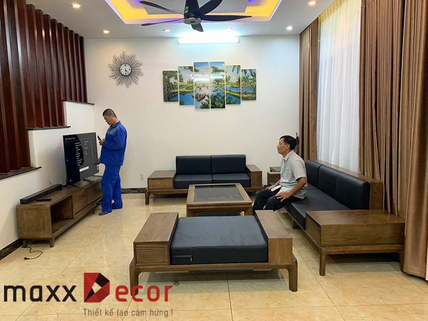 sofa gỗ phòng khách cao cấp