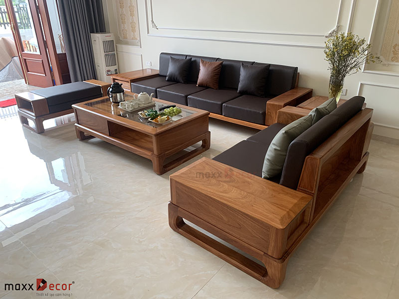 32 mẫu sofa gỗ sồi đắt khách nhất 2022