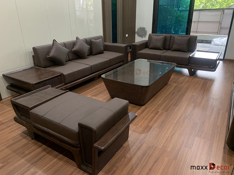 32 mẫu sofa gỗ sồi đắt khách nhất 2022