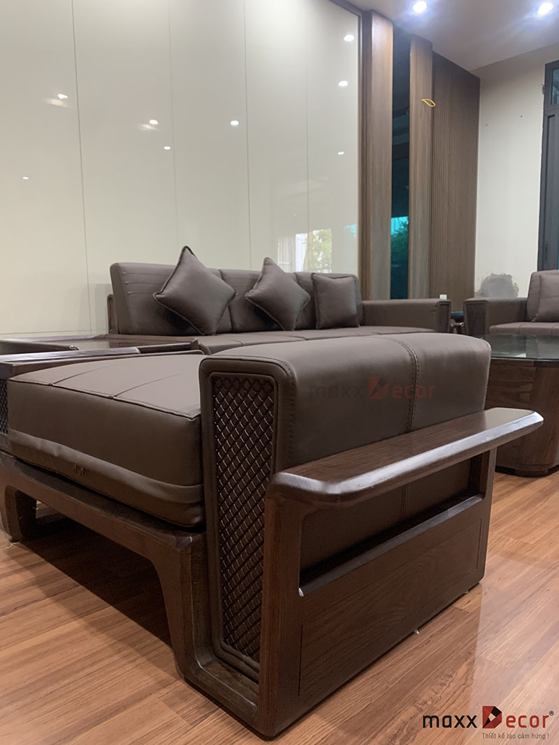 32 mẫu sofa gỗ sồi đắt khách nhất 2022