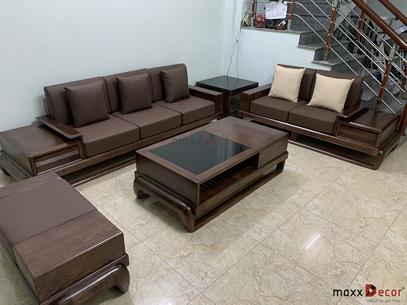 32 mẫu sofa gỗ sồi đắt khách nhất 2022