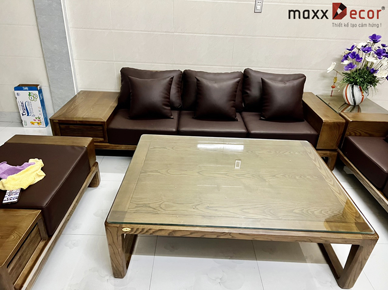 Hoàn thiện nội thất phòng khách bàn giao tại Hải Dương