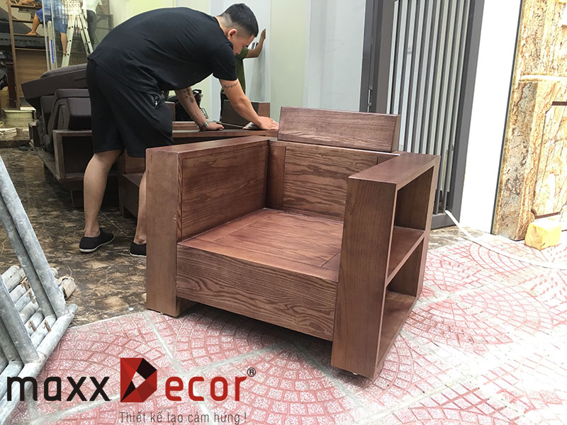 Thiết kế hoàn thiện nội thất phòng khách gỗ tự
nhiên