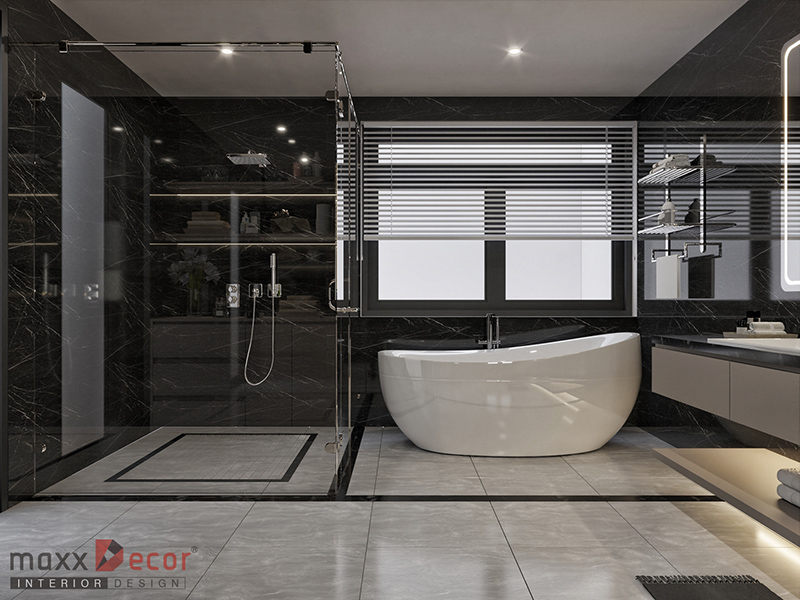 thiết kế nội thất phòng ngủ gỗ óc chó hiện đại
