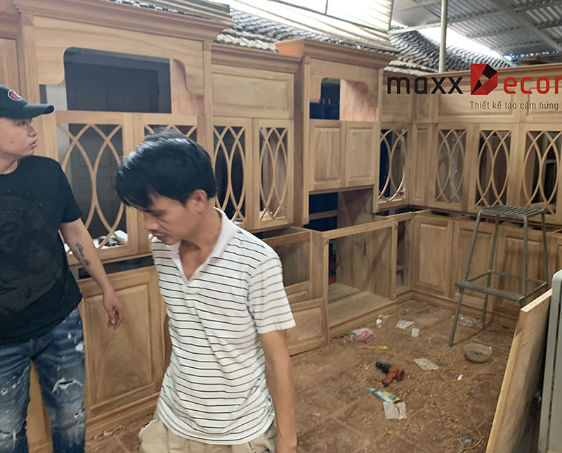 Báo giá tủ bếp gỗ gõ rẻ nhất hà Nội