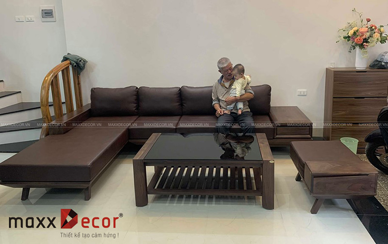 Sofa gỗ tự nhiên hiện đại