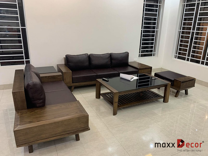 Sofa gỗ tần bì đẹp hiện đại tại nhà khách