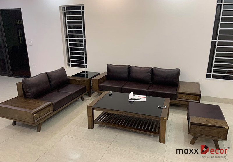 Sofa gỗ tần bì đẹp hiện đại tại nhà khách