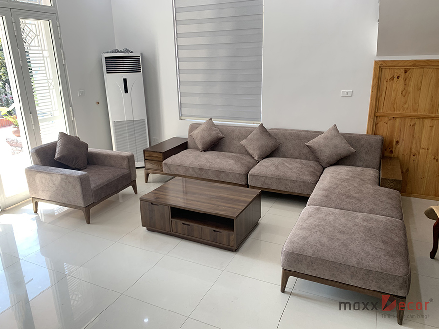 Bàn giao nội thất sofa - giường ngủ gỗ tự nhiên tại nhà khách Hải Phòng