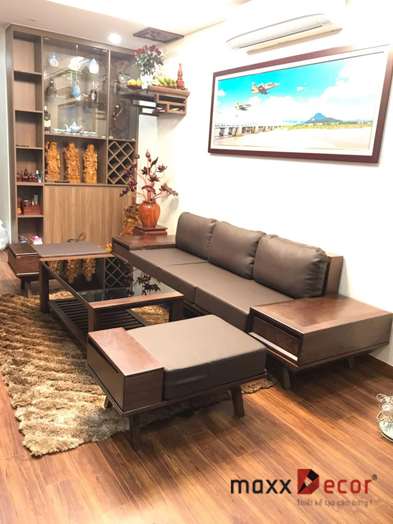 Sofa gỗ tự nhiên hiện đại