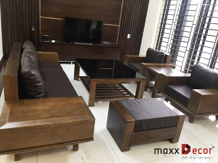 Sofa gỗ tự nhiên hiện đại