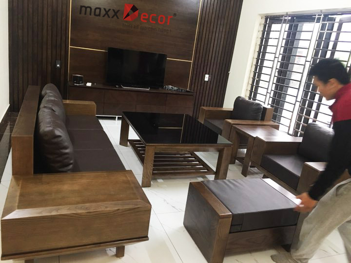 Sofa gỗ tự nhiên hiện đại