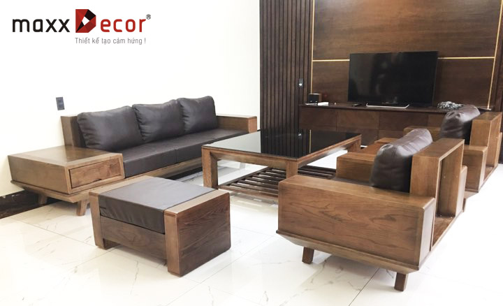 Sofa gỗ tự nhiên hiện đại