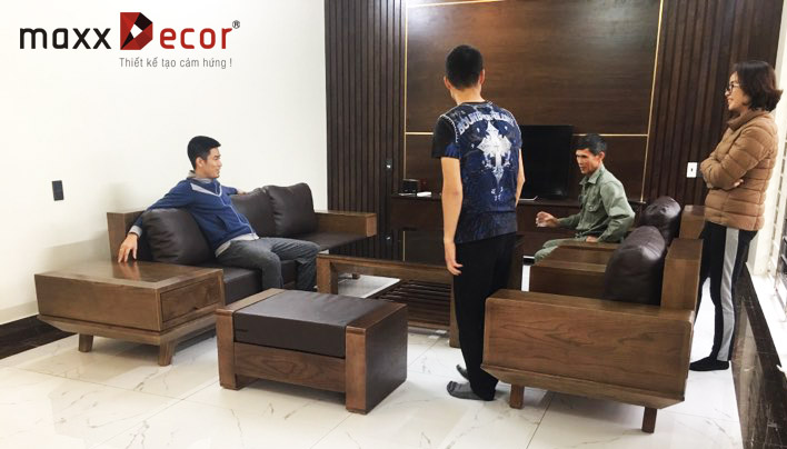 Sofa gỗ tự nhiên hiện đại