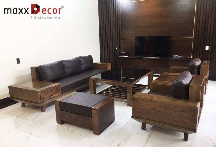 Sofa gỗ tự nhiên hiện đại