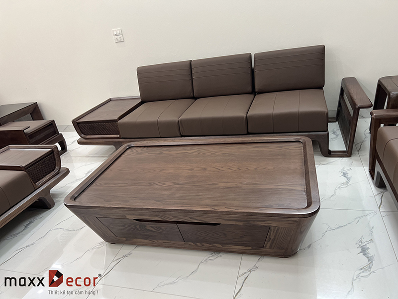 Review sofa gỗ tự nhiên cao cấp tại showroom maxxDecor