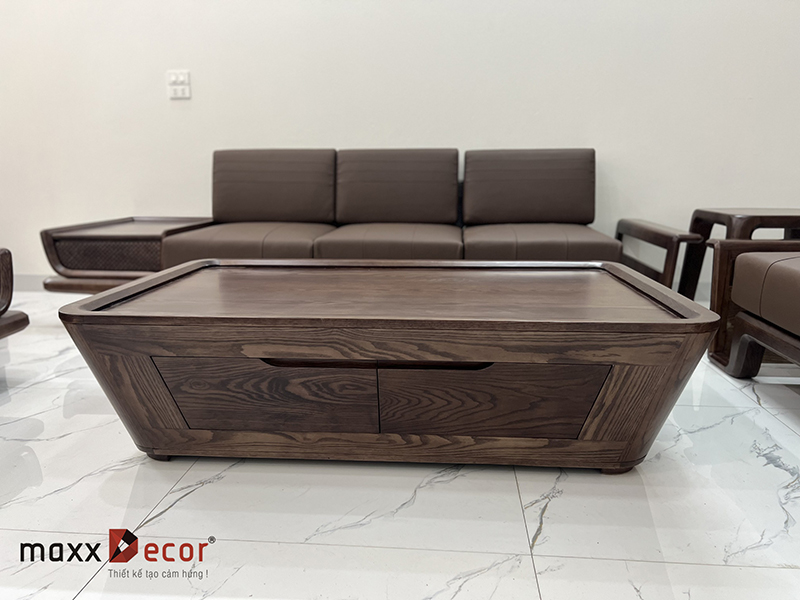 Review sofa gỗ tự nhiên cao cấp tại showroom maxxDecor