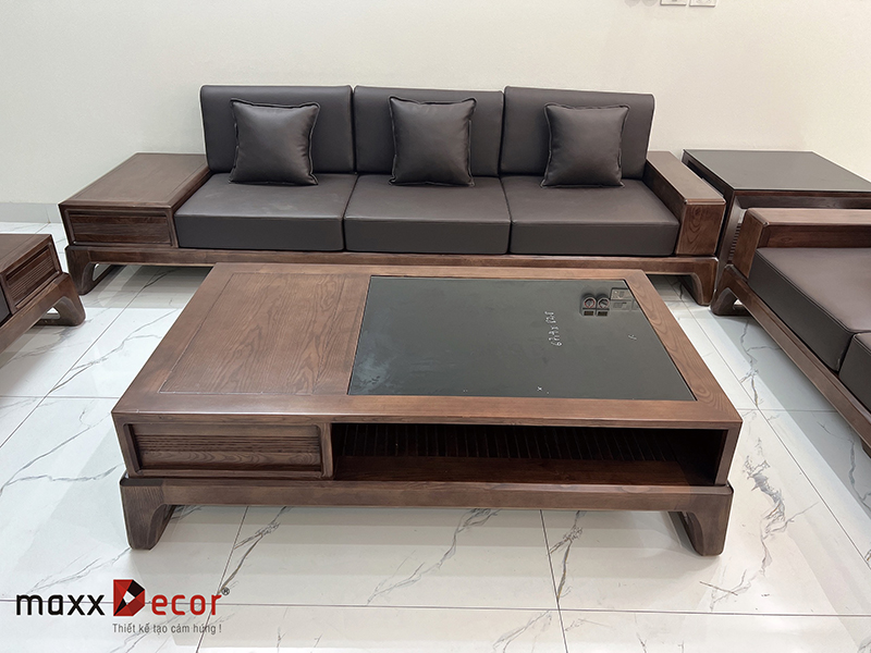Review sofa gỗ tự nhiên cao cấp tại showroom maxxDecor
